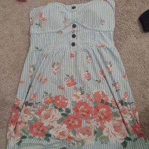 Strapless Blue Dress